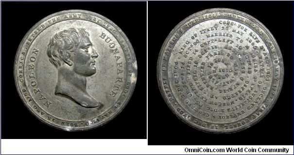 History of Napoleon.
Medal - Mm. 43 - White metal
