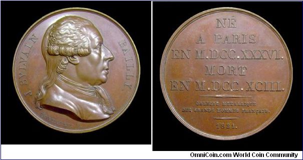 J. Sylvain Bailly, maire de Paris.
Medal - mm. 42