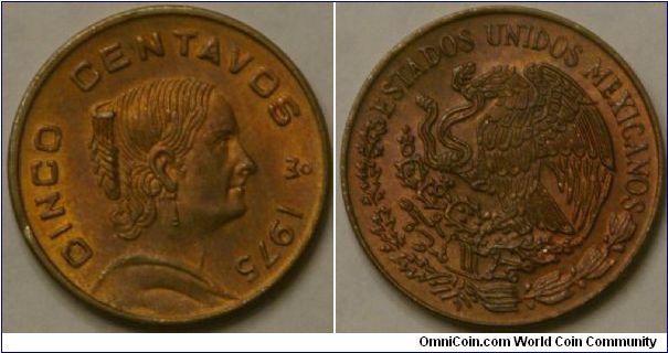5 centavos, 18 mm, brass