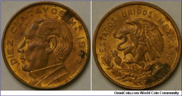 10 centavos, 23.5 mm, brass(?)