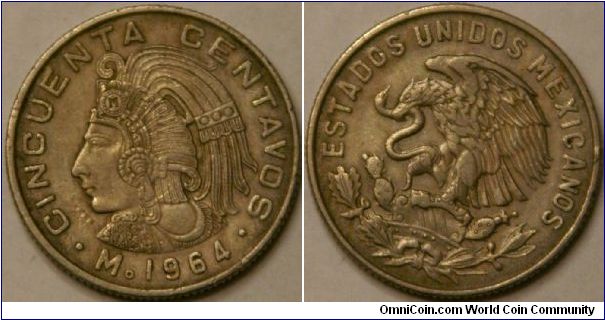 50 centavos, 25 mm, Cu-Ni