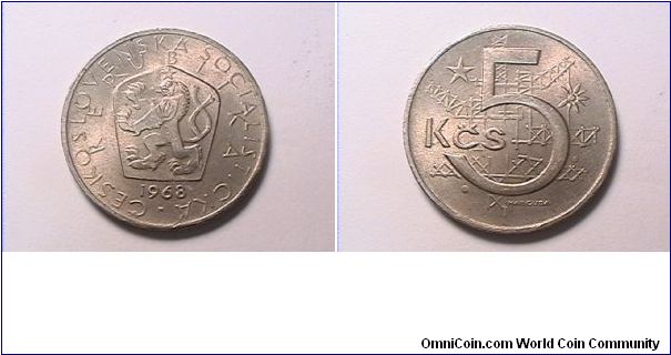 CESKOSLOVENSKA SOCIALISTICKA REPUBLIKA
5 KORIN
copper NICKEL