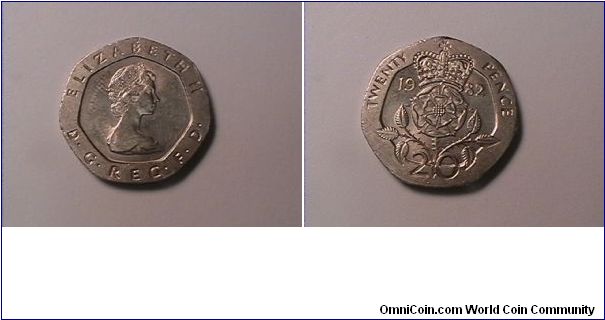 ELIZABETH II DG REG FD
TWENTY PENCE
copper nickel