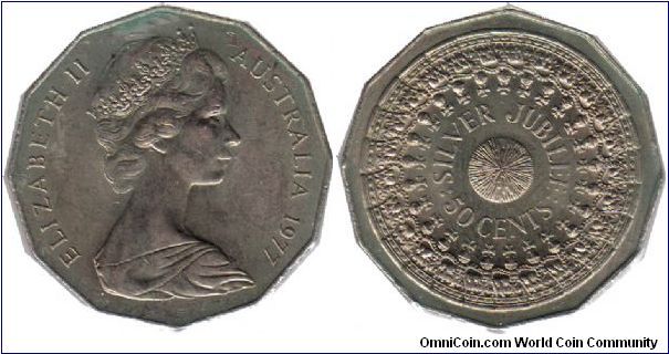 50 cents - Elizabeth II Silver Jubilee