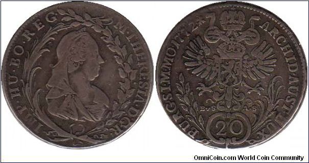 1772 Bohemia 20 Kreuzer - Maria Theresa