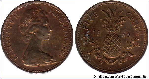 5 cents - I have no idea why this one has a bronze colour, these are usually CuNi - perhaps some have a higher copper content?