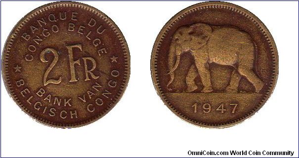 Belgian Congo - 2 Francs