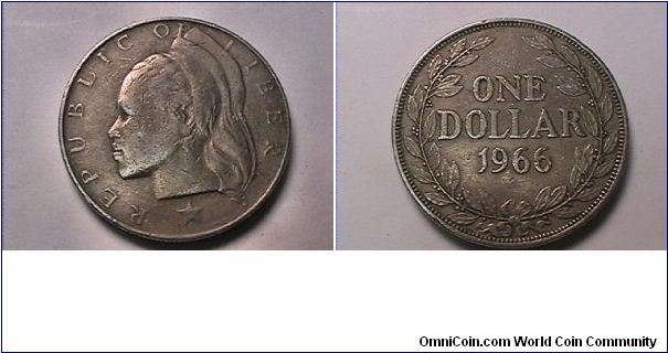 REPUBLIC OF LIBERIA
ONE DOLLAR
copper nickel