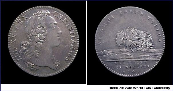 Louis XV - Ab omni parte tuetur (Ordinaire des guerres) - Silver jetton - mm. 29