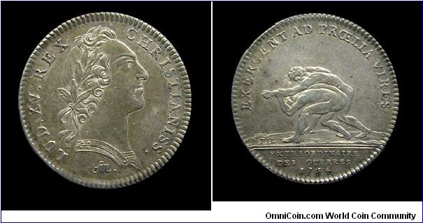 Louis XV - Exercent ad proelia vires (Extraordinaire des guerres) - Silver jetton - Mm. 29