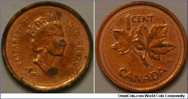 1 cent, 50th anniversary of Elizabeth as queen, 19 mm, Cu
