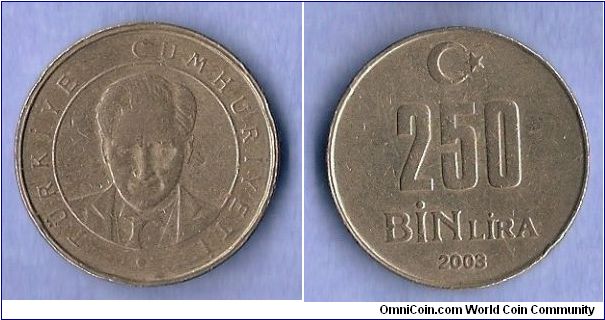 Denominacion: 250 Bin Lira