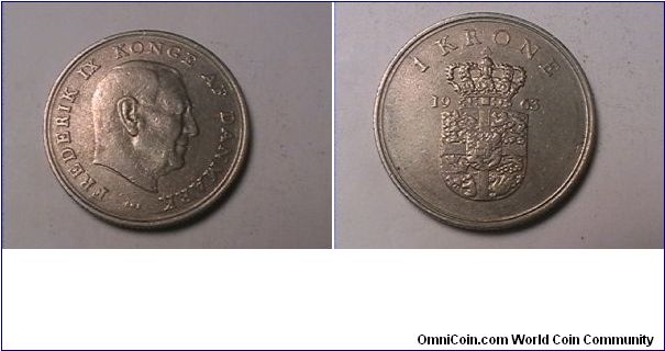 FREDERIK IX KONGE DANMARK
1 KRONE
1963-KS
copper nickel