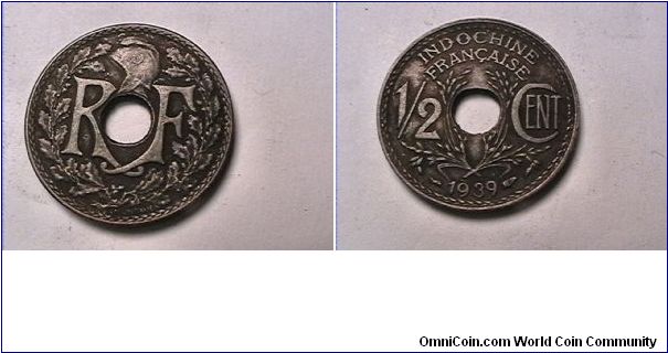 INDOCHINE FRANCAISE
1/2 CENT
bronze