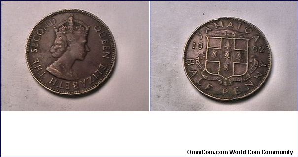 QUEEN ELIZABETH THE SECOND
JAMAICA HALF PENNY
nickel brass