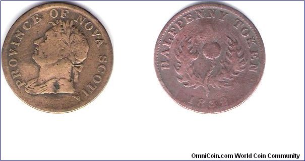 PRE-CONFEDERATION CANADA
HALF-PENNY TOKEN OF NOVA SCOTIA