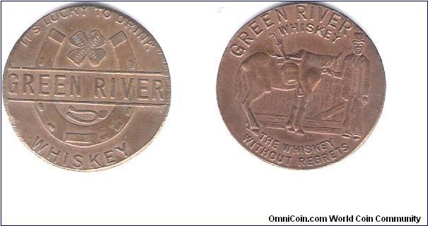 GREEN RIVER WHiskey
listed as 3-2-B
in          Tokens And Medals By         Stephen P. Alpert
and
Lawerence E. Elman

pg #16