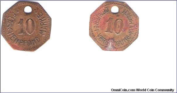 I BELIEV IT TO BE GERMAN I HAVE A PIECE OR 2 OF NOTEGELD THAT LOOKS SIMILAR BUT I AM NOT SURE IF THIS

10 MARKE