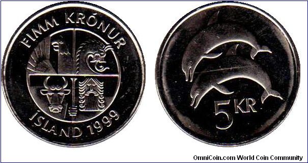 5 Kronur - Dolphins