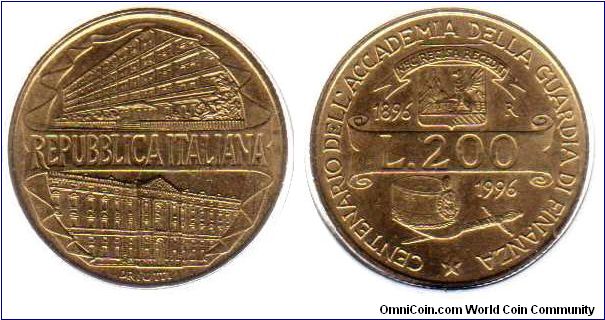 200 Lire - Centennial of Customs Service Academy