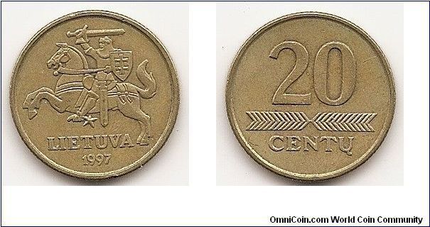 20 Centu
KM#107
4.7700 g., Brass, 20.43 mm. Obv: National arms Rev: Value
Edge: Reeded