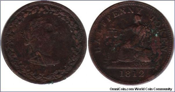 Lower Canada - Tiffin halfpenny These tokens were imported about 1832 by Joseph Tiffin, a Montreal grocer. They are an imitation of pieces that circulated about 1812 in Britain and possibly also in British North America.