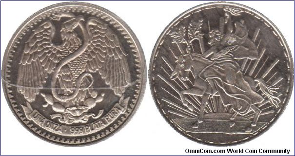 Mexican silver round - Una onza .999 oura plata