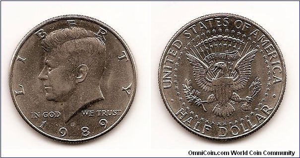 Half dollar
KM#A202b
NICKEL CLAD COPPER 30.6 mm. 11.3400 g. Notes:
KM#202b design and composition resumed. The 1979-S and 1981-S Type II proofs
have clearer mint marks than the Type I proofs of those years.