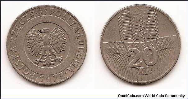 20 Zlotych
Y#67
10.1500 g., Copper-Nickel, 29 mm. Obv: Eagle with wings open
within circle Rev: Value within designed waterfall Edge: Reeded