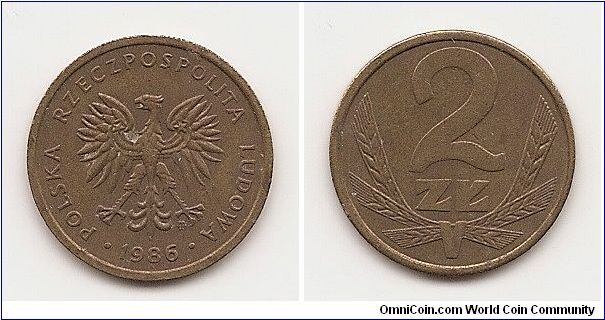2 Zlote
Y#80.2
3.0000 g., Brass, 21 mm. Obv: Eagle with wings open Rev:
Value above design Edge: Reeded