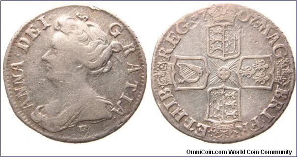 Queen Anne Sixpence.