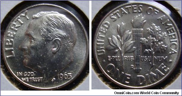 1963d dime from mint set