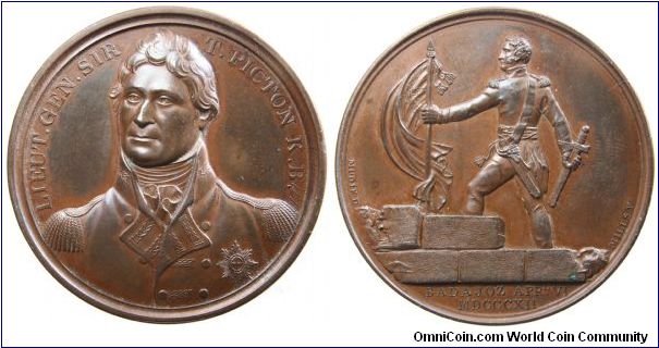 Mudie Medal of Lt. Gen. Sir Thomas Picton. Battle of Badajoz - 1812