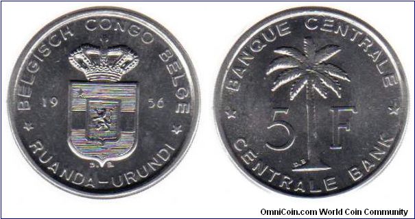 Ruanda-Urundi (Rwanda and Burundi) - 5 Francs