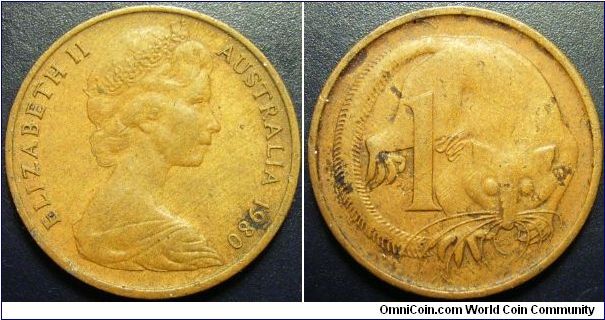 Australia 1980 1 cent. No longer in circulation.