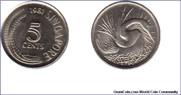 5 cents - Great white egret