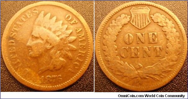 1876 indian cent