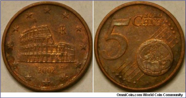5 Euro cent, Flavius amphitheatre, Copper-covered steel, 21.25 mm