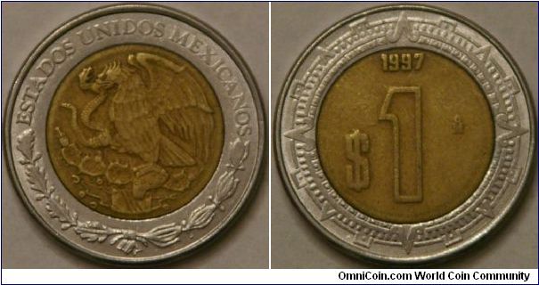 1 peso, 21 mm, bi-metallic