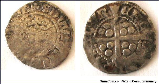 Edward I Silver Penny. Class 9b. Durham mint  
Bishop de Insula
1.2gms 17mm
Probably local dies.