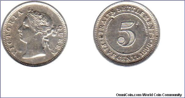 Straits Settlements 5 cents