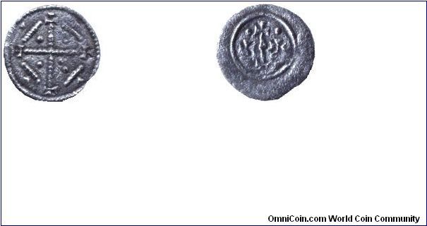 Hungary, denár, no date, Ag, from Géza II (1141-1162).                                                                                                                                                                                                                                                                                                                                                                                                                                                              