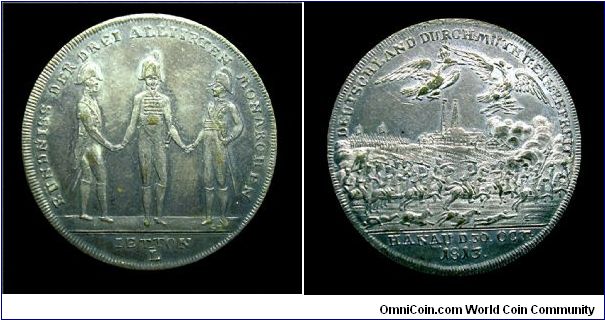 Battle of Hanau - Silvered brass jetton - Mm. 33