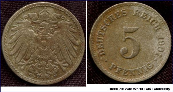 5 Pfennig 1907 Deutsches Reich