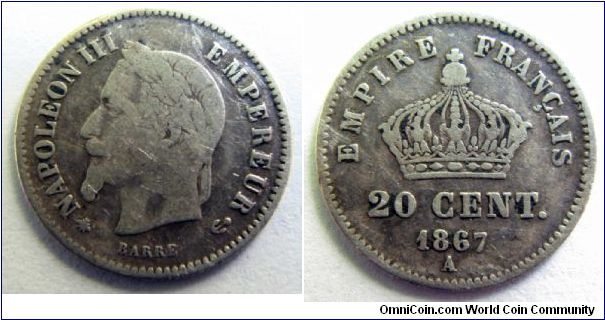 1867 A 20 centimes