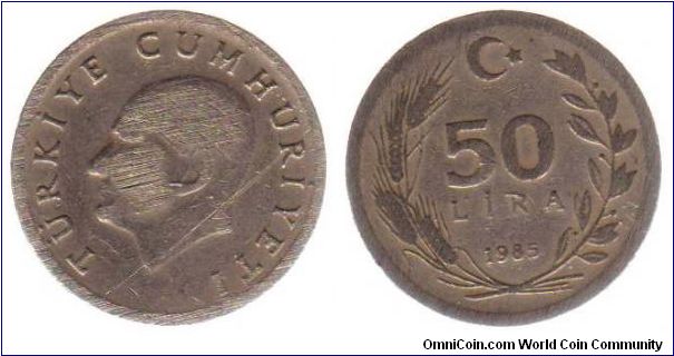 50 Lira - badly scratched