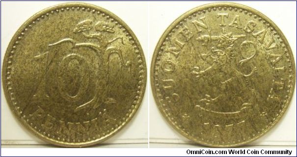 Finland 1977 10 pennia.