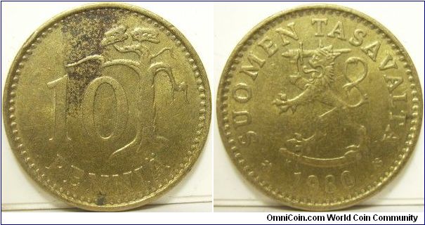 Finland 1980 10 pennia.