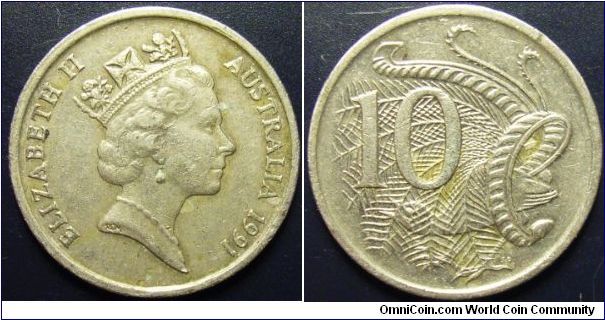 Australia 1991 10 cents.