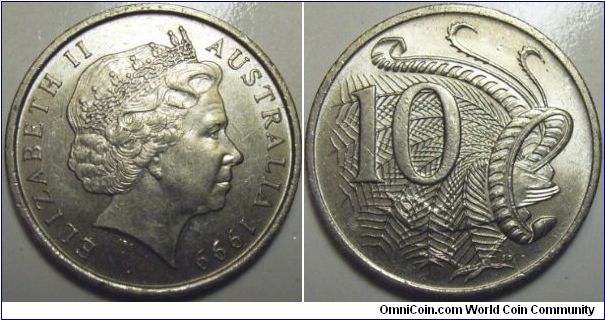 Australia 1999 10 cents. Different finish, more like matte instead of proof-like???